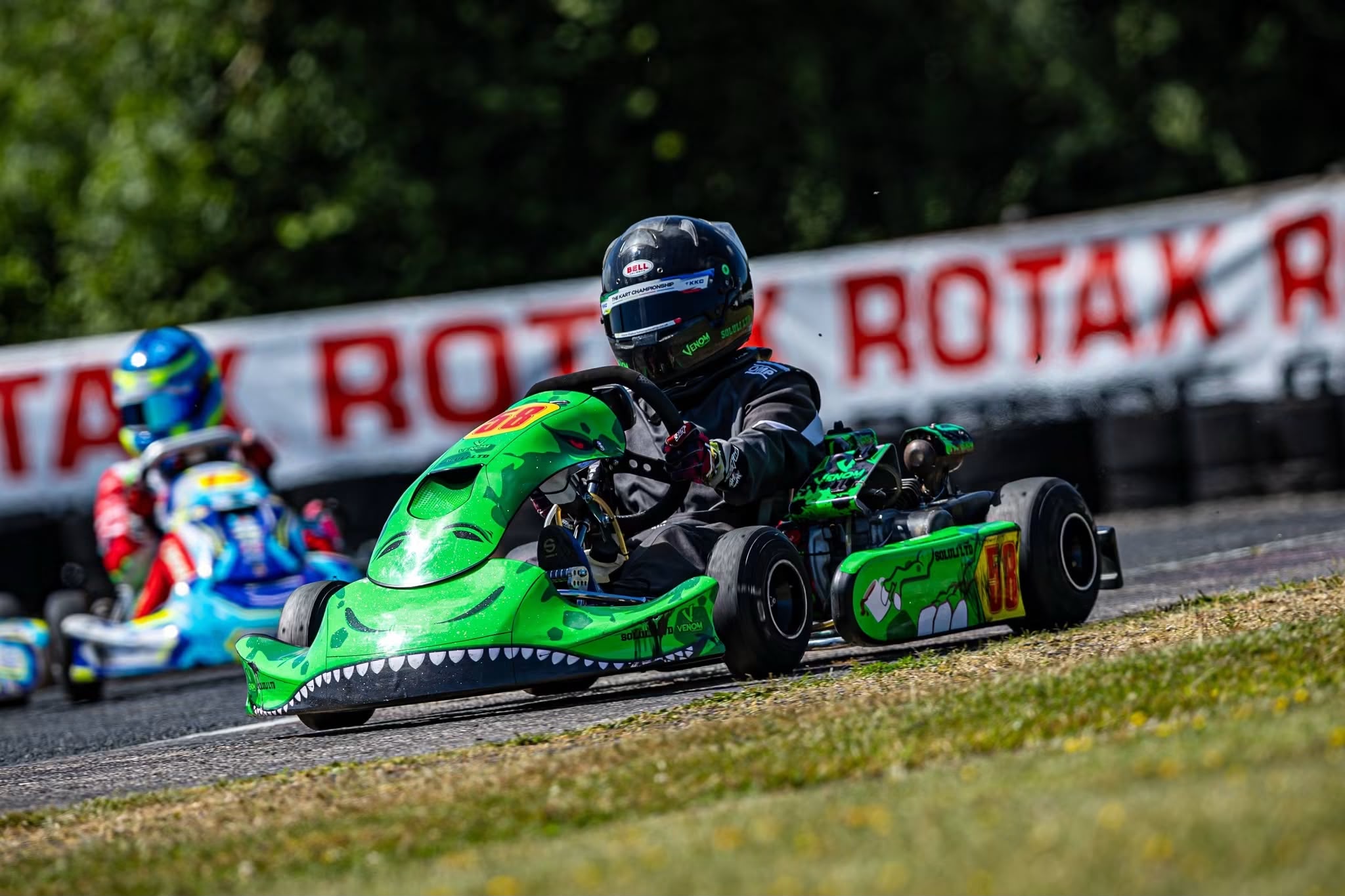 Venom Race Engines workshop and karting imagery
